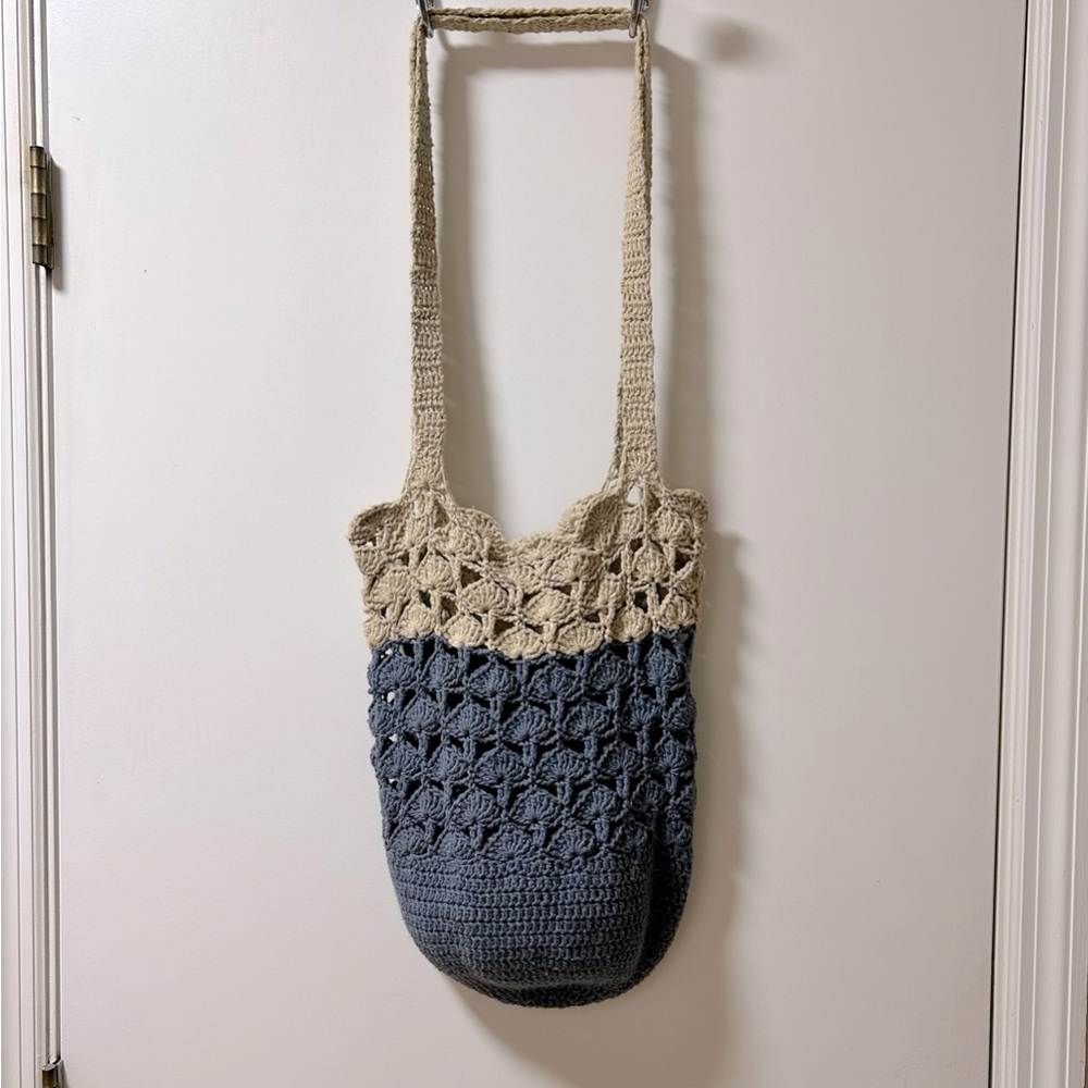 Hand crocheted boho market bag